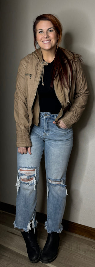 *RUNS SMALL Girl Next Door Faux Leather Jacket