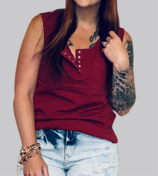 Wine Snap Button Tank