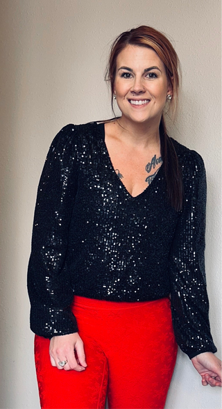 Long Sleeve Sequin Bodysuit