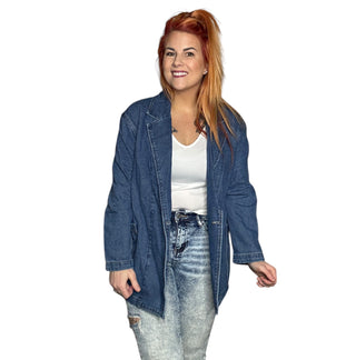 Deep Blue Denim Lapel Jacket