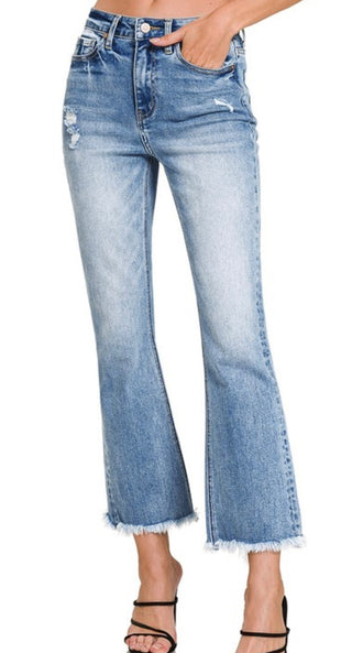 Zenana High Rise Raw Hem Denim Jeans