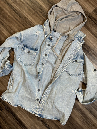 RESTOCKED ✨ Vintage Distressed Hooded Denim Jacket