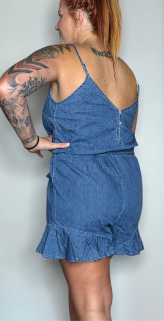 Spaghetti Strap Denim Romper