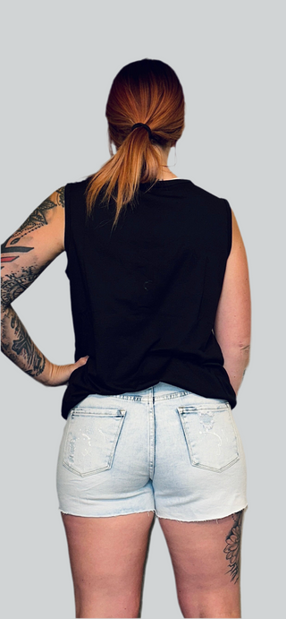 Black Snap Button Tank