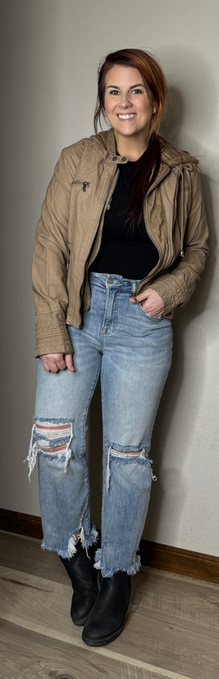 *RUNS SMALL Girl Next Door Faux Leather Jacket