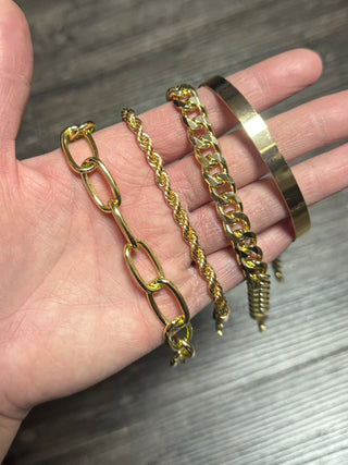 4 Pc. Gold Plated Bracelet Set