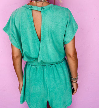 Sea Green Mineral Wash Romper