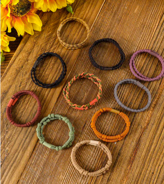 20 PC Multi Color Boho Bracelet/Ponytails