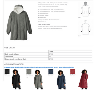 Oversized Snuggy / Wearable Blanket