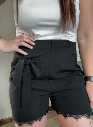 Black Lace Trim Short