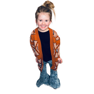 Kids Rust Western Style Cardigan