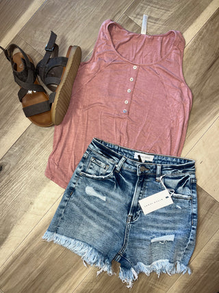 Light Wash High Rise Short