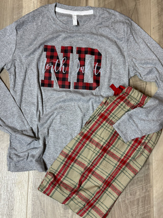 North Dakota Buffalo Plaid Lounge Set