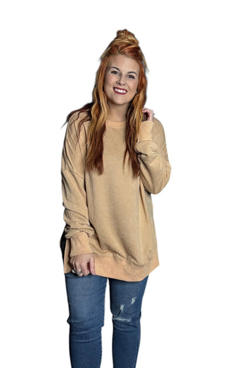 Vintage Khaki Oversized Crewneck
