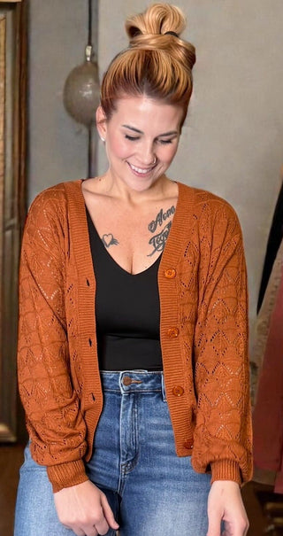 Caramel Lightweight Buttoned Cardigan