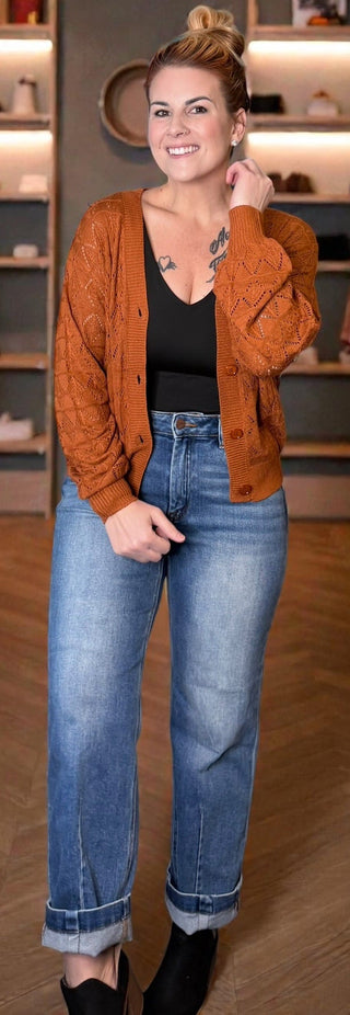 Caramel Lightweight Buttoned Cardigan