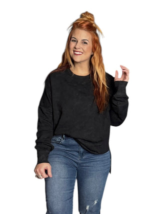 Vintage Black Oversized Crewneck
