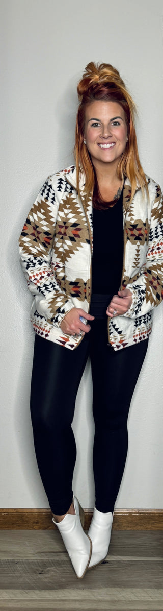 Beige Zip Up Jacket