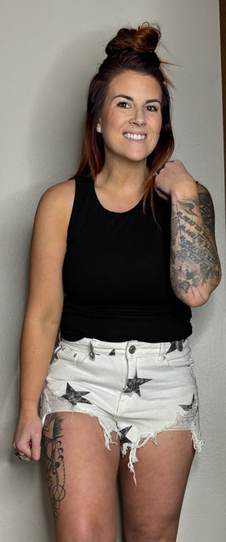 Black Tanktop With Ruched Side Detail