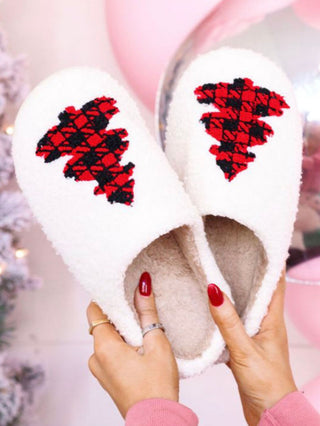 Buffalo Plaid Christmas Tree Slippers