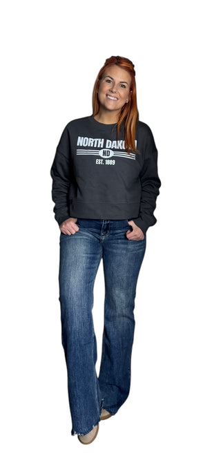 High Rise Stretch Flare Jeans W/ Raw Hem