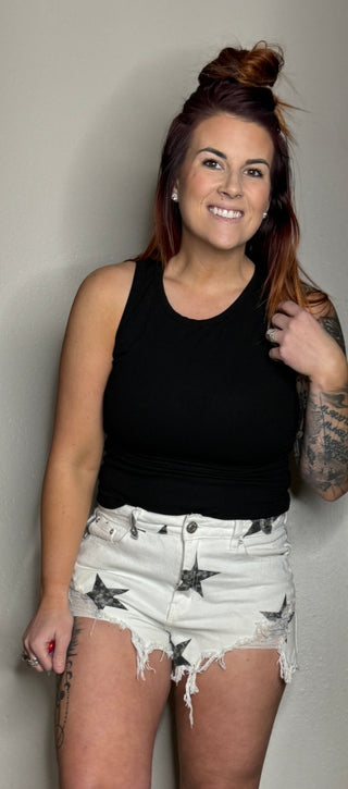 Black Tanktop With Ruched Side Detail