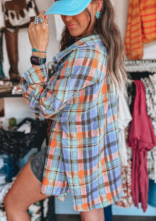 Orange Button Down Flannel