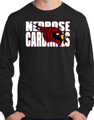 NEDROSE CARDINALS CUSTOM LONG SLEEVE TEE (BOLD DESIGN)